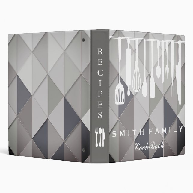 Personalized Family Recipe Cookbook 3 Ring Binder (Background)