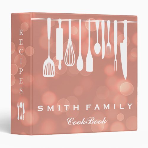 Personalized Family Recipe Cookbook 3 Ring Binder