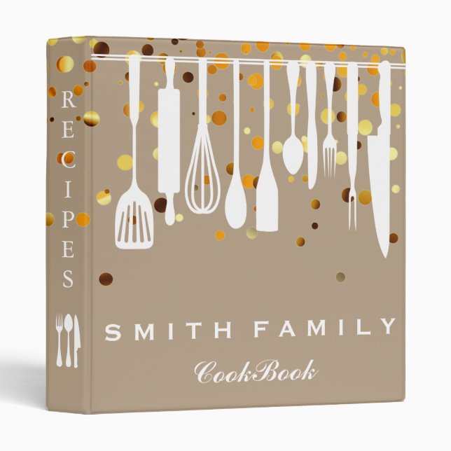 Personalized Family Recipe Cookbook 3 Ring Binder (Front/Spine)