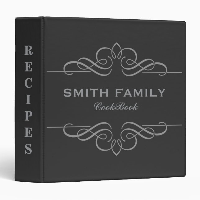 Personalized Family Recipe Cookbook 3 Ring Binder (Front/Spine)