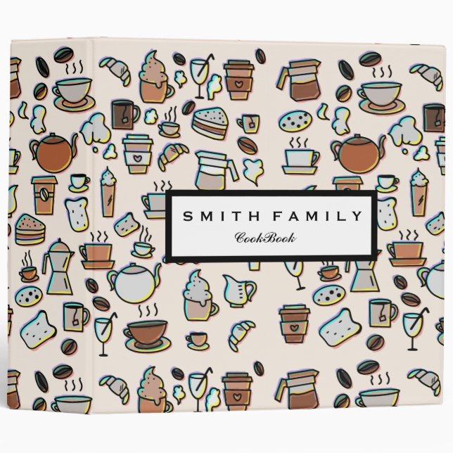 Personalized Family Recipe Cookbook 3 Ring Binder (Front/Spine)