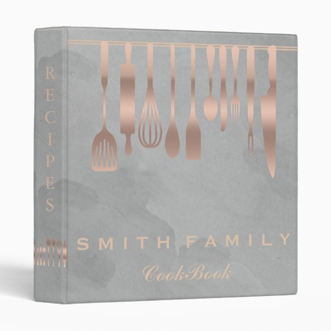 Personalized Family Recipe Cookbook 3 Ring Binder (Front/Spine)