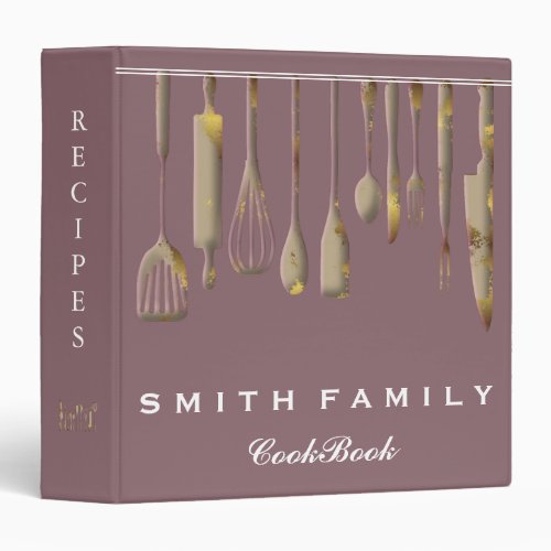 Personalized Family Recipe Cookbook 3 Ring Binder