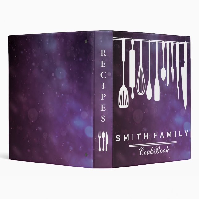 Personalized Family Recipe Cookbook 3 Ring Binder (Background)