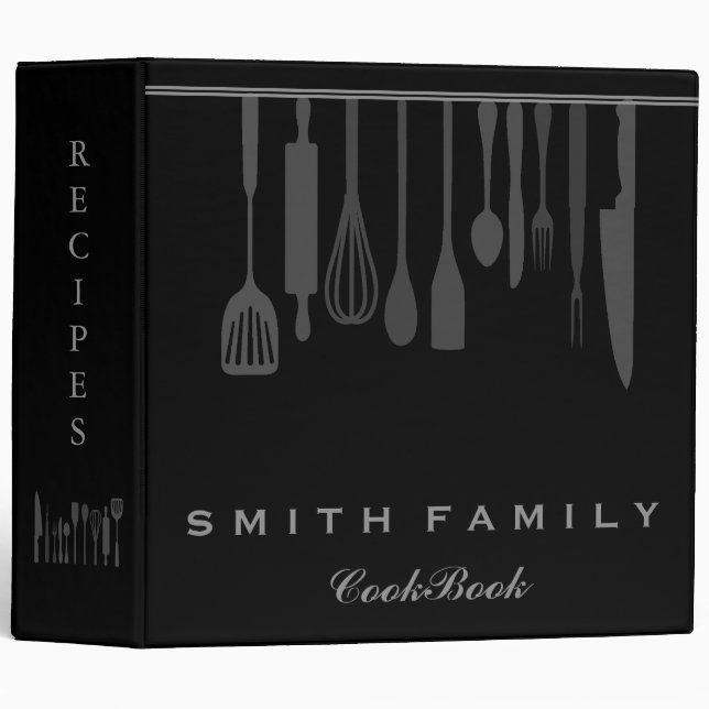 Personalized Family Recipe Cookbook 3 Ring Binder (Front/Spine)