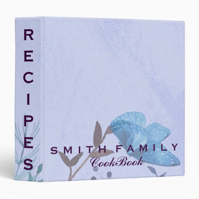 Personalized Family Recipe Cookbook 3 Ring Binder (Front/Spine)