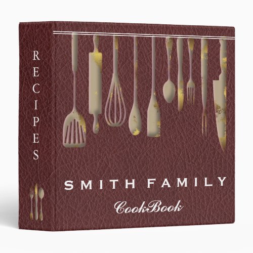 Personalized Family Recipe Cookbook 3 Ring Binder