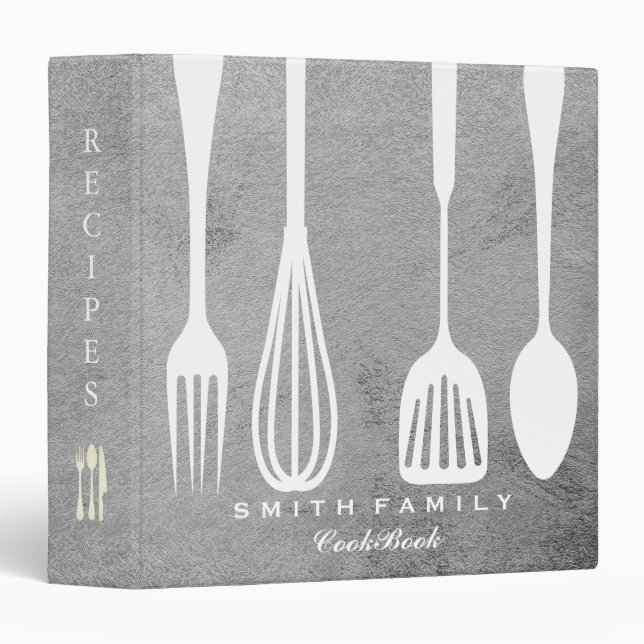 Personalized Family Recipe Cookbook 3 Ring Binder (Front/Spine)