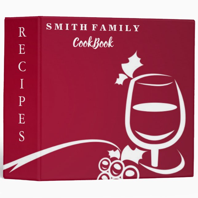 Personalized Family Recipe Cookbook 3 Ring Binder (Front/Spine)