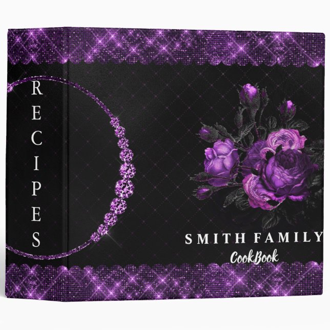 Personalized Family Recipe Cookbook 3 Ring Binder (Front/Spine)