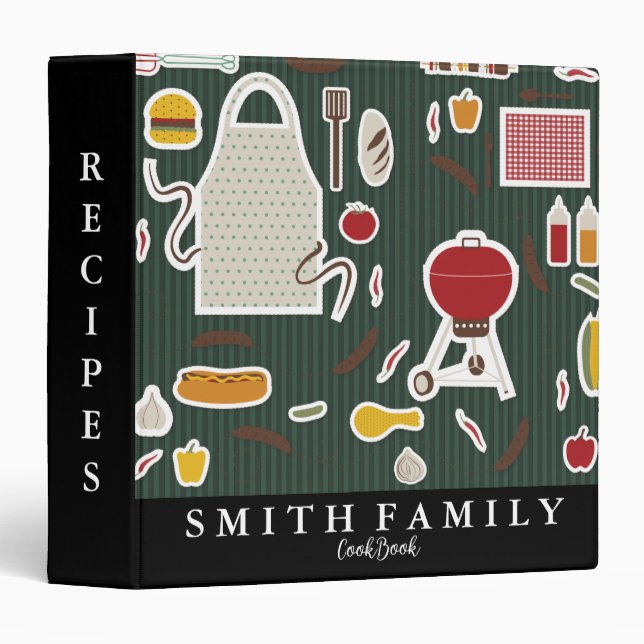 Personalized Family Recipe Cookbook 3 Ring Binder (Front/Spine)