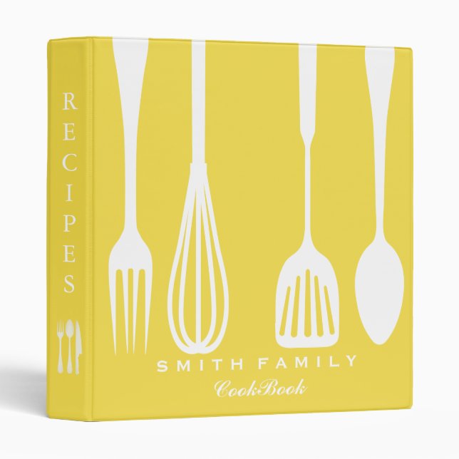 Personalized Family Recipe Cookbook 3 Ring Binder (Front/Spine)