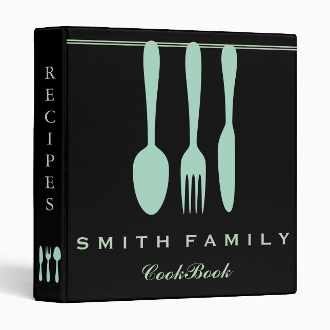 Personalized Family Recipe Cookbook 3 Ring Binder (Front/Spine)