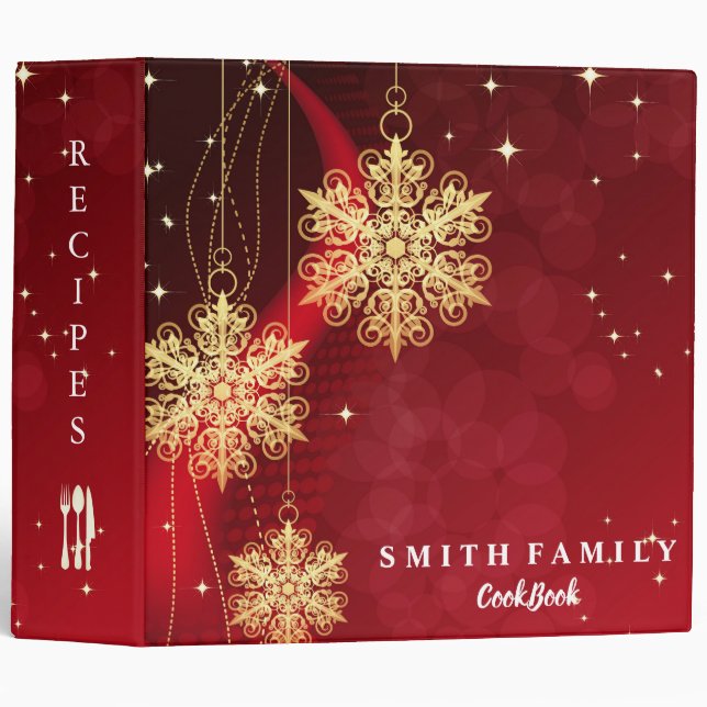 Personalized Family Recipe Cookbook 3 Ring Binder (Front/Spine)