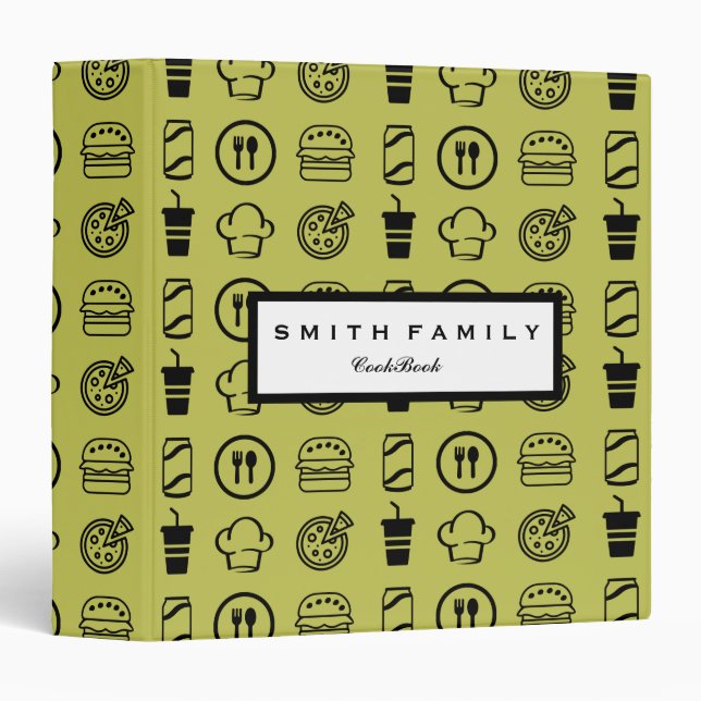 Personalized Family Recipe Cookbook 3 Ring Binder (Front/Spine)