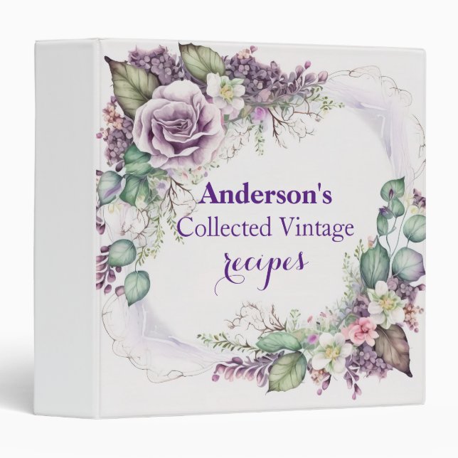 Personalized Family Recipe Cookbook 3 Ring Binder (Front/Spine)