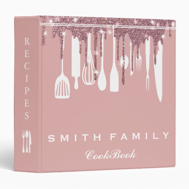Personalized Family Recipe Cookbook 3 Ring Binder (Front/Spine)