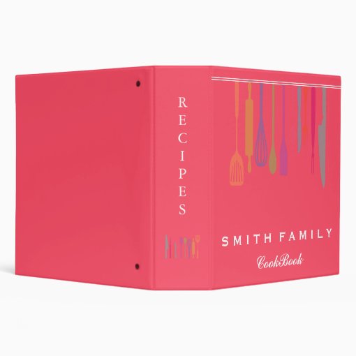 Personalized Family Recipe Cookbook 3 Ring Binder | Zazzle