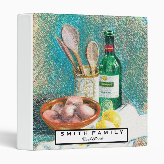 Personalized Family Recipe Cookbook 3 Ring Binder (Front/Spine)
