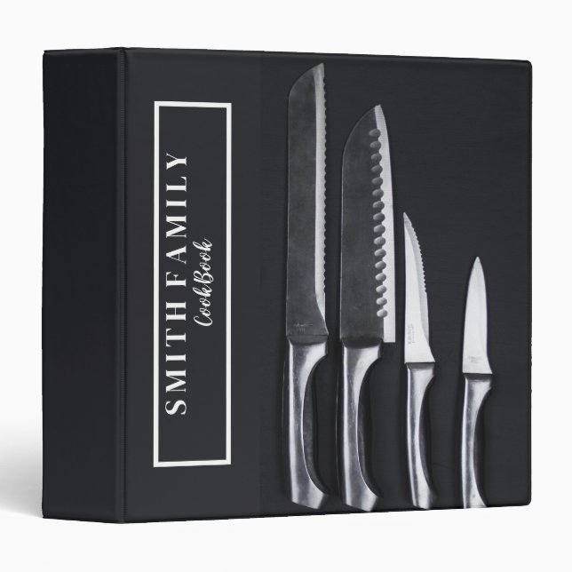 Personalized Family Recipe Cookbook 3 Ring Binder (Front/Spine)