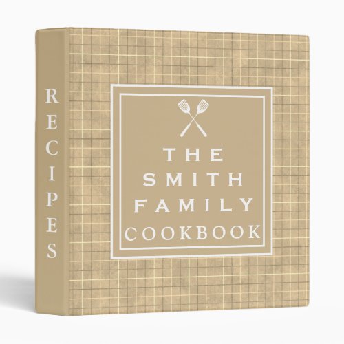 Personalized Family Recipe Cookbook 3 Ring Binder