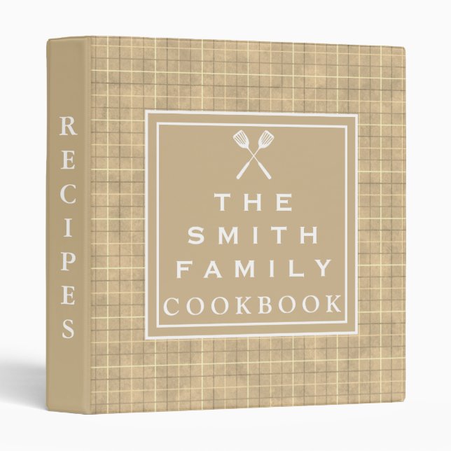 Personalized Family Recipe Cookbook 3 Ring Binder (Front/Spine)