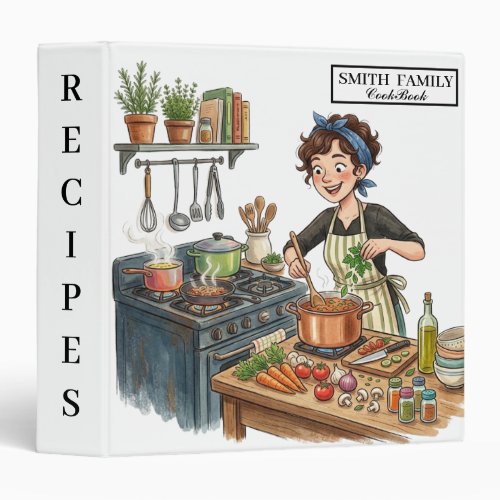 Personalized Family Recipe Cookbook 3 Ring Binder