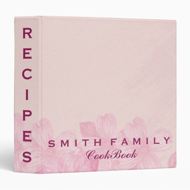 Personalized Family Recipe Cookbook 3 Ring Binder (Front/Spine)