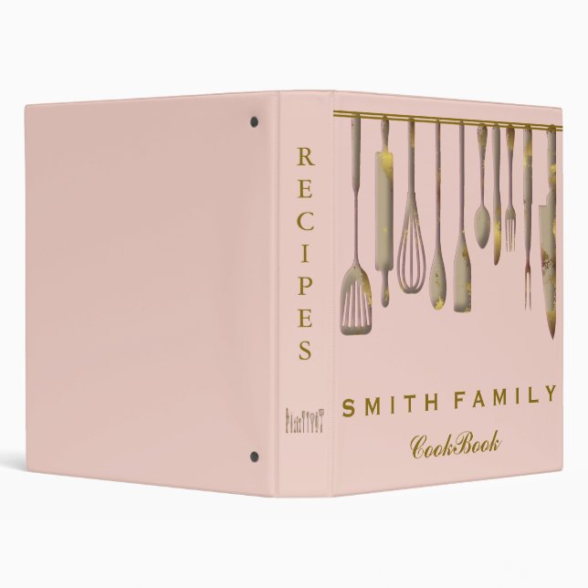 Personalized Family Recipe Cookbook 3 Ring Binder (Background)