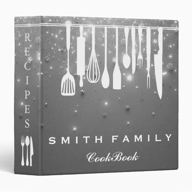 Personalized Family Recipe Cookbook 3 Ring Binder (Front/Spine)