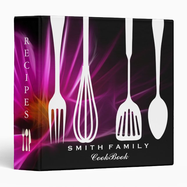 Personalized Family Recipe Cookbook 3 Ring Binder (Front/Spine)