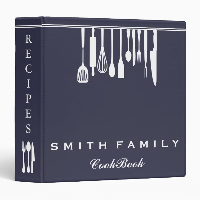 Personalized Family Recipe Cookbook Binder (Front/Spine)