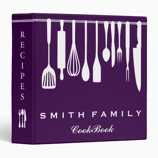 Personalized Family Recipe Cookbook Binder (Front/Spine)