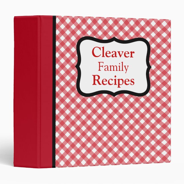 Personalized Family Recipe Cookbook Binder Gift (Front/Spine)