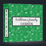 Personalized Family Recipe Cookbook Custom 3 Ring Binder<br><div class="desc">Personalized Family Recipe Cookbook Custom</div>