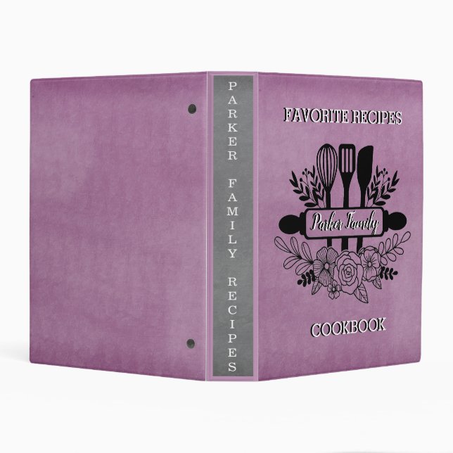 Personalized Family Recipe Cookbook Mini Binder (Background)