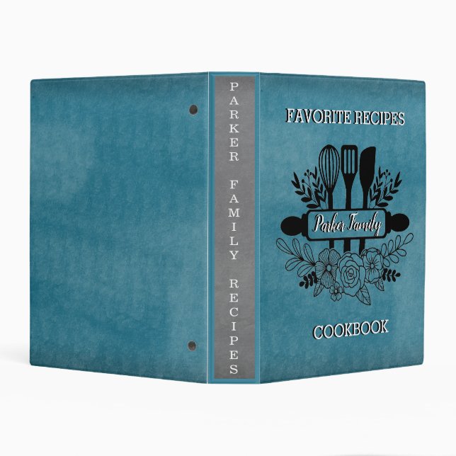Personalized Family Recipe Cookbook Mini Binder (Background)