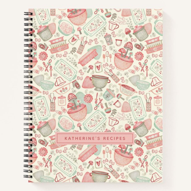 Personalized Family Recipe Cookbook Notebook (Front)