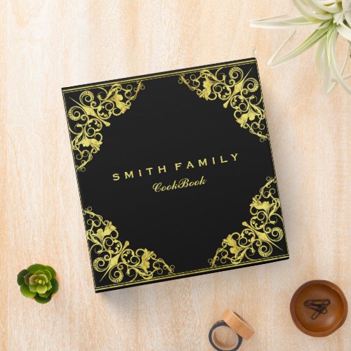 Personalized Family Recipe Cookbook Vintage Floral 3 Ring Binder