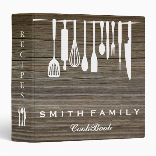 Personalized Family Recipe Cookbook Wood 3 Ring Bi 3 Ring Binder