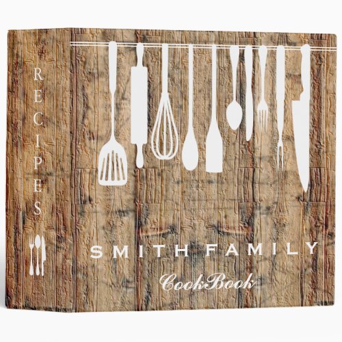 Personalized Family Recipe Cookbook Wood 3 Ring Bi 3 Ring Binder