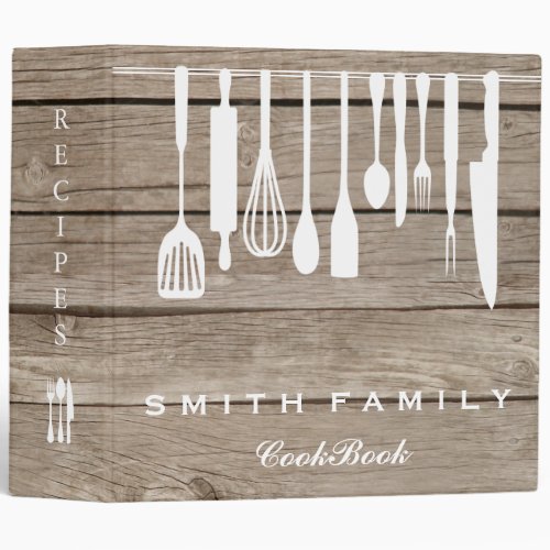 Personalized Family Recipe Cookbook Wood 3 Ring Bi 3 Ring Binder