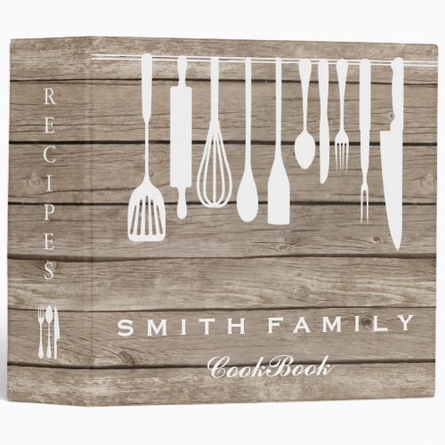 Personalized Family Recipe Cookbook Wood 3 Ring Bi 3 Ring Binder