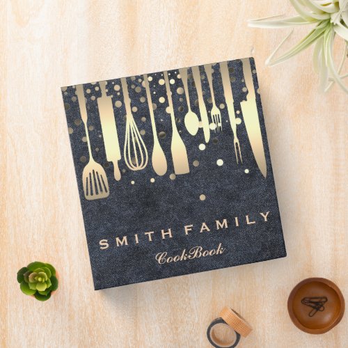 Personalized Family Recipe Cookbook Wood 3 Ring Binder