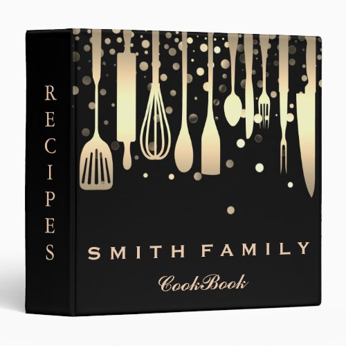 Personalized Family Recipe Cookbook Wood 3 Ring Binder