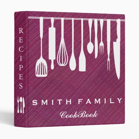 Personalized Family Recipe Cookbook Wood Binder