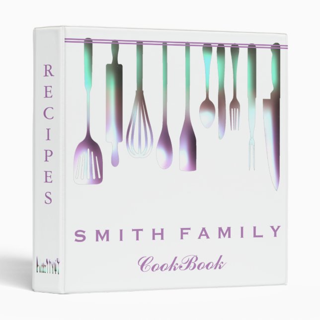 Personalized Family Recipe Cookbook Wood Binder (Front/Spine)