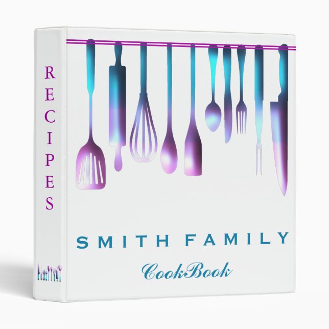 Personalized Family Recipe Cookbook Wood Binder (Front/Spine)