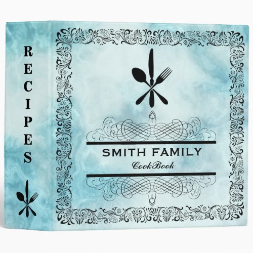 Personalized Family Recipe Retro Cookbook 3 Ring Binder