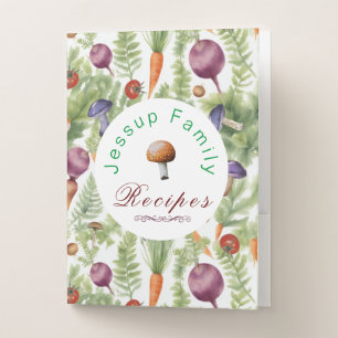Personalized Family Recipes Binder, Recipe Book Pocket Folder